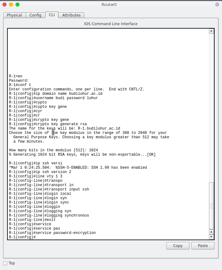 Crypto key generate rsa modulus 2048 command